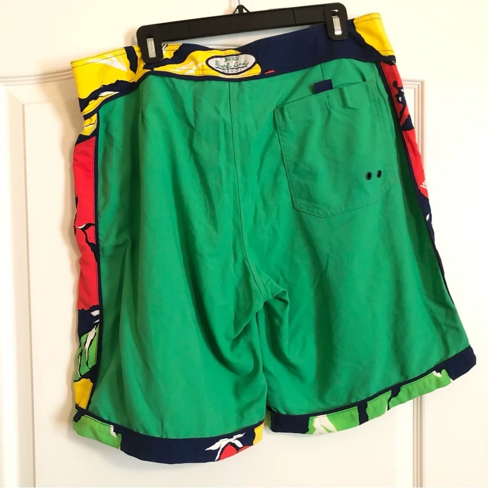 Vintage Surf Line Hawaii Jams World Board Shorts Hibiscus Sprout Royal Men 38